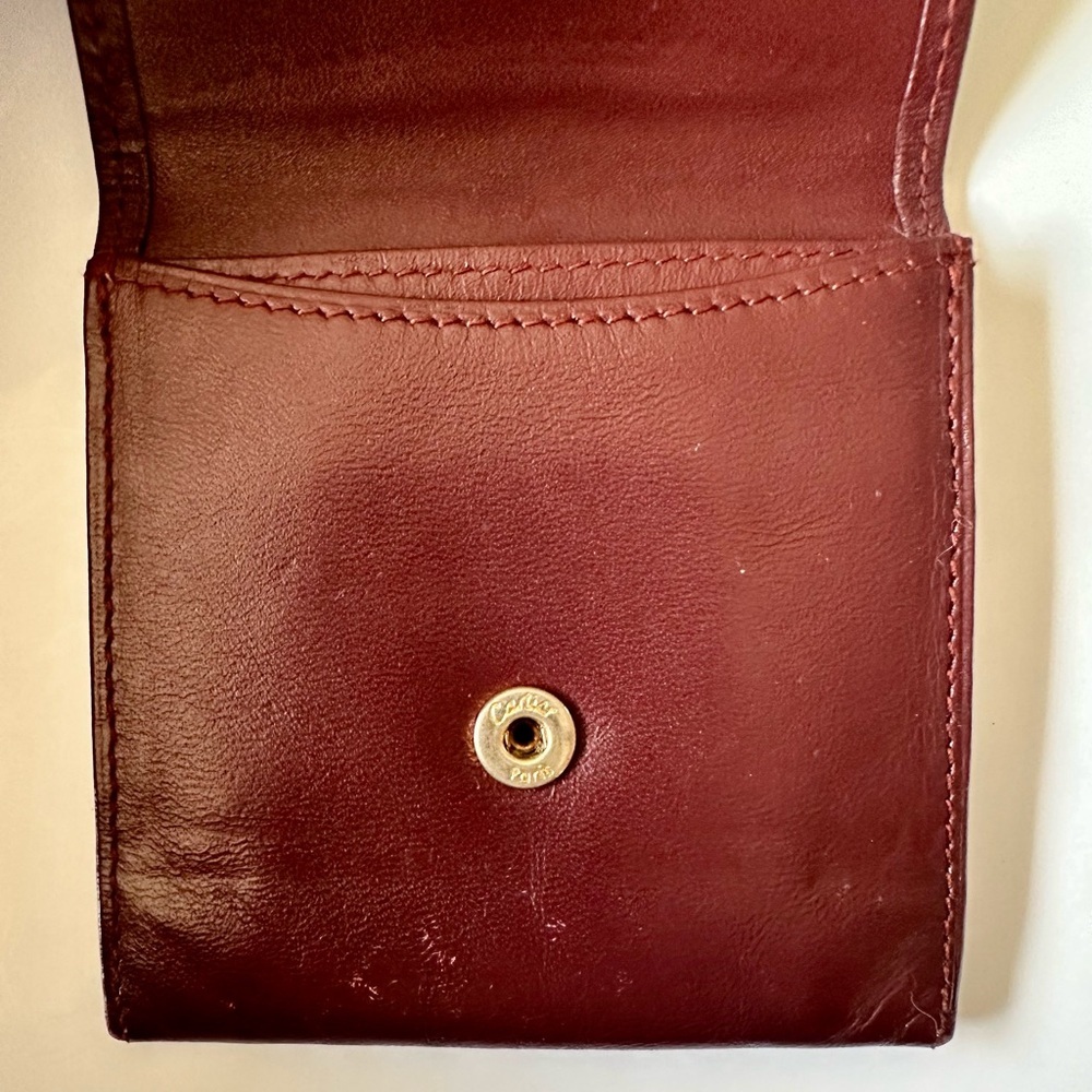 Cartier Burgundy Coin Pouch - Authentic - Picture 7 of 14